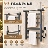 Sèche-serviettes électrique intelligent en acier inoxydable et fibre de carbone, mural, pour hôtel, salle de bain, vente en gros, OEM, ODM