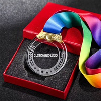 Fabrication de souvenirs de sport personnalisés Médaille en cristal acrylique imprimé UV plexi en verre vierge sublimé