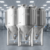 Fermenteur de bière professionnel HG 3000L en acier inoxydable avec enveloppe à fossettes pour fermentation isobare, idéal pour les usines de fabrication et les hôtels