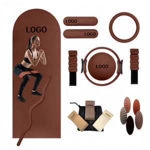 Chocolate Brown Pilates Kit Custom Color Adjustable Ankle Wrist Weights Home Gym Fitness Yoga Power Ring Set Long <b>Dumbbell</b> Beam - Product Image 1