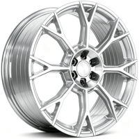 Jantes de voiture en aluminium forgé de 15 et 26 pouces, à 5 branches, finition noir brillant usiné, pour le marché secondaire