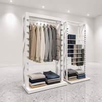 Gondole de présentation de vêtements à dos en maille double face, présentoir multi-niveaux pour magasin de prêt-à-porter