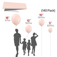 Ballons noirs 140 pièces Kit d'arche de ballon en Latex mat en 18 12 10 5 pouces tailles pour guirlande décoration anniversaire fête de remise des diplômes