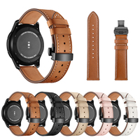 Bracelet en cuir de veau souple de qualité supérieure avec fermoir papillon, accessoires pour montre connectée, 20 22 mm