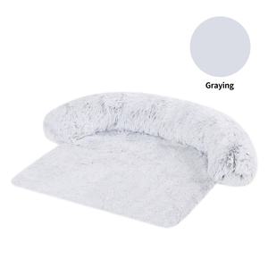 공장 판매 비 분리형 플러시 애완 동물 소파 네스트 스퀘어 고양이 개 개와 고양이를위한 솔리드 패턴 침대가있는 수면 용품 - Product Image 5