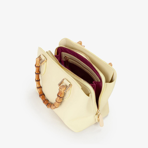 2025 nouvelle mode bambou manche en bois Pu motif Texture plus agréable mignon coquille en forme de sacs à bandoulière femmes dames sac à main et sac à main - Product Image 6