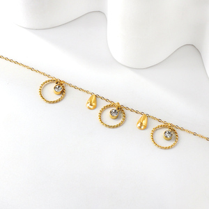 <span class=keywords><strong>Cavigliera</strong></span> in Acciaio Inossidabile Placcato <span class=keywords><strong>Oro</strong></span> 18K Antiossidante con Zirconia Arcobaleno di Forme e Colori Misti per Donne - Product Image 6