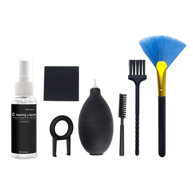 7 in 1 Silicone Air Blower Cleaning Computer Camera Lens Cleaner Kit for All DSLR Camera Optical Lens