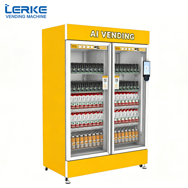 Smart Cooler Double Door Combo Vending Machine Brands Vending Machine Snacks and Big Drink for Retail Items