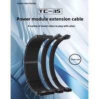24-Pin ATX 4 + 4-Pin EPS, Kit kabel ekstensi catu daya 2X6 + 2-Pin PCI-E 30 cm dengan lengan 18AWG