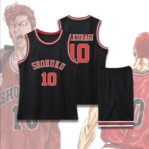 Chaussures de basket-ball Sakuraki Hando pour hommes, ensemble de vêtements de basket-ball pour enfants <span class=keywords><strong>Rukawa</strong></span>, deux pièces, respirant, 100% polyester - Product Image 4