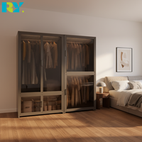 Armoire pas chère, armoire à 2 portes, petite armoire avec tiroirs, armoire en matériaux combinés
