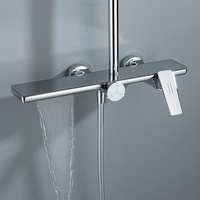 Système de douche thermostatique de luxe pour appartement intelligent, affichage numérique, mitigeur eau chaude et froide en laiton et céramique, jet de pluie doux