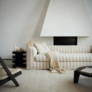 Sofá de Tela de Lino a Rayas de Estilo Rural del Norte de Europa y América para <span class=keywords><strong>Tres</strong></span> o Cuatro <span class=keywords><strong>Personas</strong></span>, Muebles Desmontables y Lavables - Product Image 3