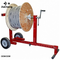 Chariot de manutention de cordes tout-terrain en acier robuste OEM et dévidoir de bobines de fil portable sur roues pour le déplacement de bobines de câbles industriels