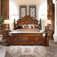 Luxuriöse Massivholz-Schlafzimmersets in Kingsize, Amerikanischer Stil, Handgeschnitzte Massivholzmöbel für Moderne & Traditionelle Häuser