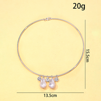 Nouveau collier baroque avec pendentif en perles et zirconiums, collier élégant et sophistiqué pour les soirées et les rassemblements