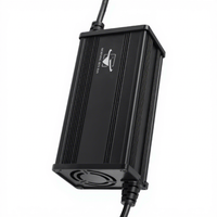 Chargeur de moto électrique 60V 10A, coque en aluminium, chargeur de vélo électrique et de moto, chargeur de batterie au phosphate de lithium