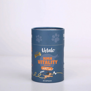 Emballage en tube de papier pour compléments alimentaires pour animaux de compagnie avec logo personnalisé, boîte cylindrique en carton écologique pour capsules de médicaments pour chiens et chats - Product Image 5