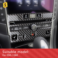 Es Pabrik Oem Odm Aksesori Interior Mobil Stiker Konsol Cd Serat Karbon untuk Infiniti Q50 Q60 Interior Mobil untuk Infiniti