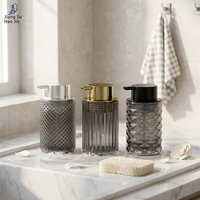 Bouteille en verre vide translucide personnalisée de 250 ml, rose, verte, bleue, noire, avec pompe à pression pour lotion, nouveau design
