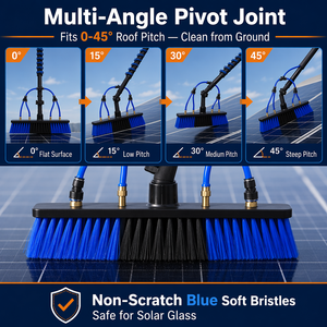 Kit de nettoyage de panneaux solaires avec brosse télescopique en fibre de carbone et perche à eau pour vitres photovoltaïques, personnalisable OEM - Product Image 3