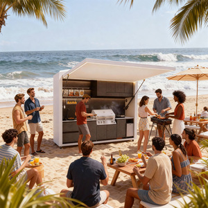 Station de cuisson extérieure en alliage d'aluminium avec grill et évier pour le camping et le barbecue - Product Image 4