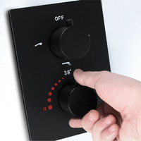 Robinet thermostatique de douche en laiton poli à trois poignées avec inverseur de débit
