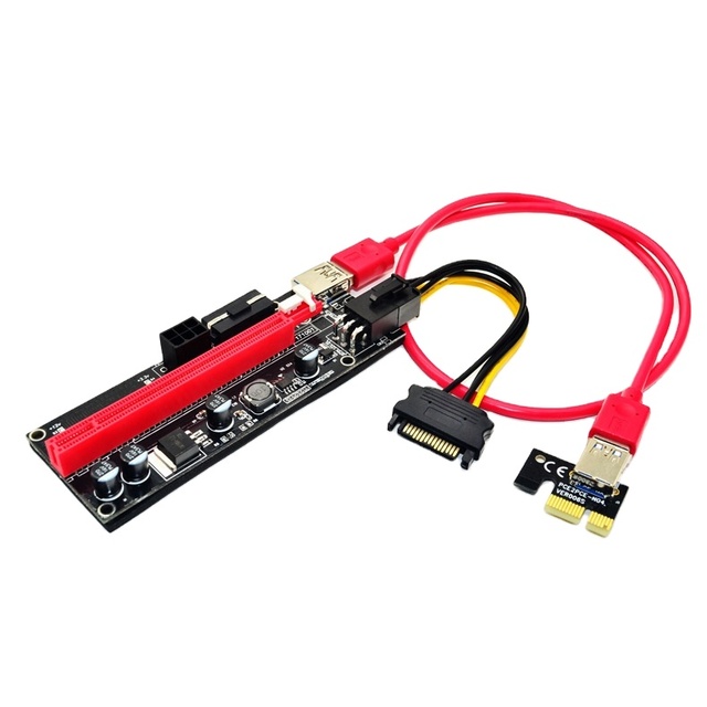 new VER009S PCI-E Express 6pin 1x to 16x Card Extender USB 3.0 PCIE Power GPU Cable Adapter riser 009S