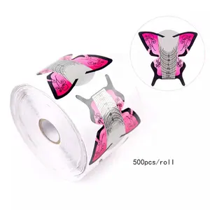 100 Stück/500 Stück Schmetterlings-Nagelkunstformen goldene Nagelkunst Spitzenverlängerung Nagelformen für Acryl-UV-Gel