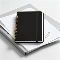 Carnet spirale A5 personnalisé avec élastique, reliure dorée, impression de logo OEM, pour le bureau, l'école ou comme cadeau