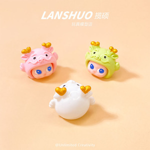 Muñecos de Dragón 3D Lanshuo, Miniaturas de Resina Plástica Versión Q, Juguetes de Dibujos Animados para Niños, Adornos de Escritorio - Product Image 4