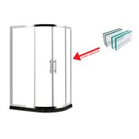 Porte de douche antidéflagrante trempée de salle de bain transparente de sécurité de vente directe d'usine avec cabine de douche en verre trempé clair