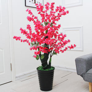 SLF046 Vente <span class=keywords><strong>en</strong></span> gros usine Fleur de pêcher artificielle <span class=keywords><strong>en</strong></span> soie simulée <span class=keywords><strong>en</strong></span> <span class=keywords><strong>pot</strong></span>, Décoration pour maison, bureau, hôtel, Plante verte artificielle <span class=keywords><strong>en</strong></span> <span class=keywords><strong>pot</strong></span> - Product Image 3