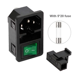 ICE320 Ổ Cắm Điện Xoay Chiều C14 Với Công Tắc Bật Tắt Được Chiếu Sáng Và Giá Đỡ Cầu Chì Ổ Cắm Điện 3 Chấu 10A 250V Có Giá Gắn Bảng Điều Khiển - Product Image 5