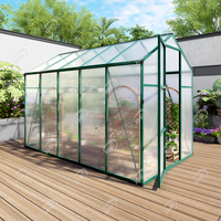 Serre extérieure 6*10 pieds avec panneaux en polycarbonate, serre de jardin avec structure en aluminium, serre accessible pour jardins et cours arrière