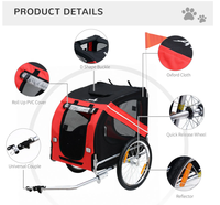Remorque vélo chien poussette Camping en plein air pliant Wagon quatre roues acier métal tissu Shopping stockage OEM personnalisable