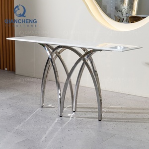 QIANCHENG Intérieur Salle D'entrée Meubles En Métal En <span class=keywords><strong>Acier</strong></span> Inoxydable Tables D'entrée Miroir En <span class=keywords><strong>Verre</strong></span> <span class=keywords><strong>Console</strong></span> Table pour Salon - Product Image 3