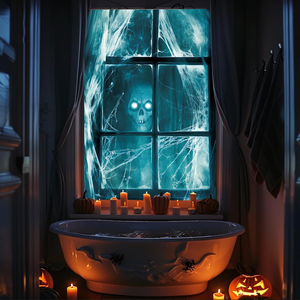 Décoration de toile de fond gothique pour Halloween 3,9*2,6 pieds en polyester, série Vampire, lumières d'horreur, écologique, durable, pour fêtes intérieures et extérieures - Product Image 4