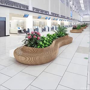 Banco Modular Paramétrico de Madera de Lujo, Asientos Curvos para Exteriores con Jardinera Integrada para Centros Comerciales, Hoteles y Jardines de Alta Gama - Product Image 4