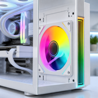 Ventilador para PC SNOWMAN LK120-ARGB-WH de 120 mm, Blanco, ARGB, 15-20dBA, Silencioso, PWM, Espejo Infinito, 5V, 3 Pines, Sincronización, Venta al Por Mayor
