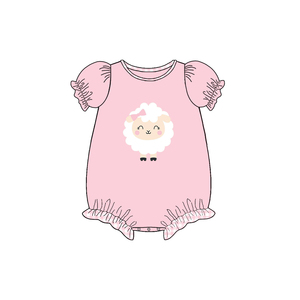Conjunto de Ropa para Niñas con Bordado de Oveja Encantadora, Top de Manga Corta y Pantalones, Traje de Verano para Niños, Ropa de Moda Infantil, Diseño Personalizado - Product Image 3