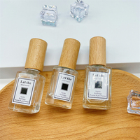 Flacon de parfum en verre transparent carré ou rectangulaire avec vaporisateur, 5 ml, 10 ml, 18 ml