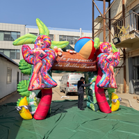 Arche gonflable sur le thème tropical personnalisée, arche géante gonflable pour entrée d'événements, arche flamant rose pour carnaval et fête