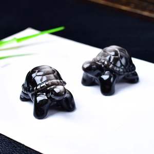 Toptan doğal moda kristal kaplumbağa cilalı hayvan baskı oyma süs iş hediyeler - Product Image 2