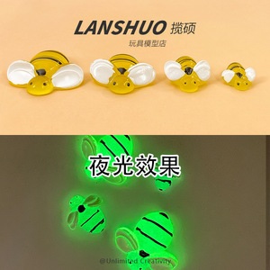 Glow In Dark Cartoon <b>Bee</b> Miniature <b>Garden</b> <b>Ornaments</b> For Outdoor Lawn Decoration DIY Accessories Set With Lighted Feature - Product Image 2