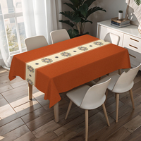 Nappe de table rustique carrée RNPT, motif mandala, en PVC, lavable, pour centre de table, protection polyvalente pour la maison