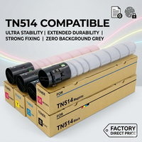 Cartouche de toner TN514 TN-514 compatible avec les imprimantes couleur Konica Minolta Bizhub C458 C558 C658, kit d'encre pour imprimante