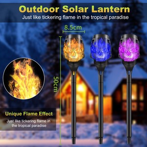 Lampes solaires d'Halloween pour l'extérieur, étanches, pour jardins et villas, lampes à poser sur pelouse, lumières d'ambiance extérieures effet flamme - Product Image 2