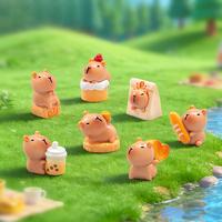 Figurine créative de mini capybara style dessert, ornement micro-paysage, accessoires de décoration DIY pour maison de poupée
